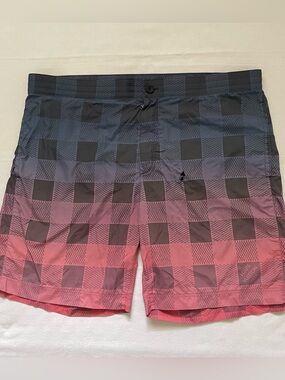 Louis Vuitton Damier Gradient Swim Trunks Board Shorts Pink Blue LARGE  iITALY